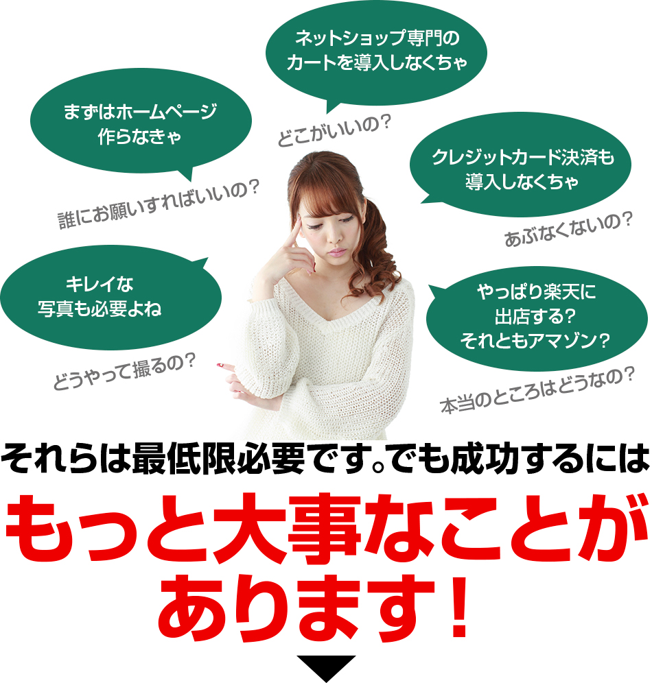 それらは最低限必要です。でも成功するにはもっと大事な事があります!
